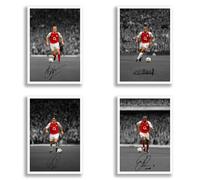 Arsenal Legends Thierry Henry Dennis Bergkamp Robert Pires Patrick Vieira signed photo poster print picture display autograph memorabilia for football fans Gift (All 4 - A4 Posters only)