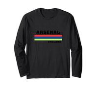 Arsenal Retro Design with Red, Blue and Yellow Stripes Long Sleeve T-Shirt