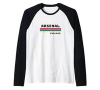 Arsenal Retro Design with Red, Blue and Yellow Stripes Raglan Baseball Tee
