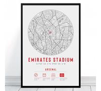 Arsenal Stadium Map | Framed & Print Only Available | Gunners Minimalist Gift FC Football Fan Poster Art Artwork Gift For Him Memorabilia | Father's Day Christmas Birthday Emirates