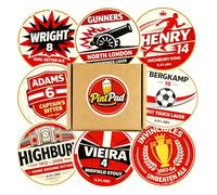 Arsenal Themed Beer Mats - Pack of 8 Pub Style 95mm Football Coasters - Arsenal Fan Gift for Man Cave, Home Bar & Games Room - Novelty Pub Football Coaster Set