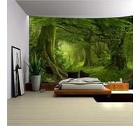 Arsey Green Tapestry Forest Wall Tapestry Fog Wall Hanging Grass Nature Landscape Large Tapestries Boho Decor Bedroom, 230x180cm
