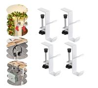 Arsey Mantel Heavy Duty Garland Hanger - 2-in-1 Garland and Stocking Holder for Mantle, Fireplace, and Front Door - Essential Christmas & Xmas Decoration (White, 4pcs)