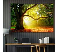 Arsey Tree Tapestry Wall Hanging Forest Wall Tapestry Sunshine Sky Tapestries Fallen Leaves Nature Landscape Aesthetic Decor Bedroom Living Room, 200x150cm
