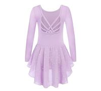Arshiner Ballet Clothing Girls Dance Dress Long Sleeve Ballet Dress Cotton Ballet Suit Children's Dance Bodysuit with Ballet Skirt TüTü 2-10 Years