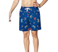 Arshiner Boys' Beach Trunk Swim Shorts Game Console Patterned Indigo Quick Dry Boardshorts Kids Lightweight Beach Shorts Adjustable Waist mesh Lined 10-11 Years