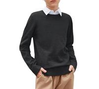 Arshiner Boys Knitted Jumper Pullover Round Neck Kids Plain autumm Winter School Uniform Sweater Black 120