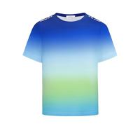 Arshiner Boys Sport Sommer T-Shirt Gradient Kids' Short Sleeve Crew Neck Top Breathable Basic Casual Tee Shirt Indigo Gradient Size 150 (9-10 Years)