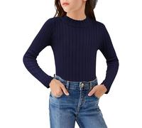 Arshiner Girls Jumpers Thermal Kids Half Turtleneck Pullover Casual Fashion Sweater Elegant Fall Winter Long Sleeve Top for Girls 11-12 Years Navy Blue