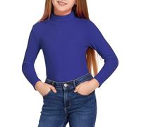Arshiner Girls School Turtleneck Longsleeve Top Ribbed Stretch Layer Shirt | Kids Soft Thermal Undershirt, Autumn Winter Lightweight Base Layering T-shirt, Tops Under Jumpers Coats, Age 4-13