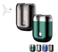 Arshipscho 2025 New Upgrade Pocket Shaver USB Mini Shavers, Portable Magnetic Rechargeable Waterproof Razor for Men, Pocket Size Dual Head Electric Razor for Travel Home Car(Gray+Graan)