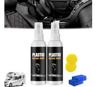 Arshipscho Decal Restore Agent, Decal Restore Agent,Plastic Parts Refurbish Agent,Decal Restore Agent for Rvs,Plastic Leather Restorer for Cars,Car Plastic Renovation Coating (2 pcs)