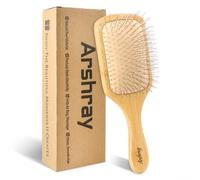 Arshray Women'S Natural Bamboo Pulp Brush,Bamboo Made Steel Tooth Brush,Paddle-Style Smoothing Brush, Suitable For Dry Hair/Curly Hair/Coarse Hair/Fine Hair/Straight Hair
