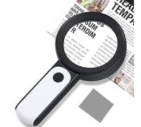 Arsir Handheld Magnifying Glass with Light, 30X Large Lighted Magnifier Glasses 18 LED Illuminated Magnify Lens for Seniors Rreading Book Macular Degeneration Coins Jewelry Kids Hobby Gifts (Black)