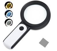 Arsir Handheld Magnifying Glass with Light, 30X Large Lighted Magnifier Glasses 18 LED Illuminated Magnify Lens for Seniors Rreading Book Macular Degeneration Coins Jewelry Kids Hobby Gifts (Black)