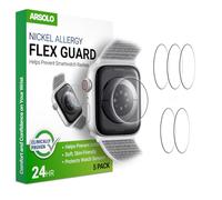 Arsolo [5 Pack Flex Guard Nickel Metal Allergy Back Protector for Apple Watch [40/41mm], Prevent Rash, Contact Dermatitis, Soft Film, Sensor Protector, Back Cover for iWatch 40mm / 41mm