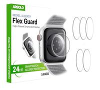 Arsolo [5 Pack Flex Guard Nickel Metal Allergy Back Protector for Apple Watch [44/45mm], Prevent Rash, Contact Dermatitis, Soft Film, Sensor Protector, Back Cover for iWatch 44mm / 45mm