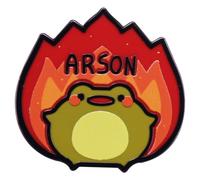 Arson Frog Enamel Pin Cute Angry Froggy Brooch Lapel Pin Funny Animal Badge for Clothes Bag Hat Decorative Halloween Accessories Gift