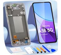 ARSSLY OLED Screen Replacement for Samsung Galaxy A56 5G SM-A566B 6.7 Inch LCD Display Screen Touchscreen Assembly with Repair (Black with Frame, Supports Fingerprint)