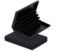 ARSTEJ Card Holder 6 Slots Credit Card Holder Debit Card Holder Gifts for Men Women (Black Carbon Fiber, 9.5 x 6.5 x 1.2 cm), Black, Modern, Black, Modern, Black, Modern