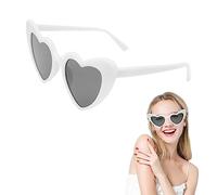 Arstingish 70s Vintage Love Heart Sunglasses - Retro Chic Heart Shaped Eyewear for Women, White