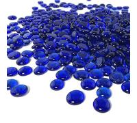 ARSUK 170pcs Aquarium Glass Pebbles - Non-Toxic Polished Stones for Fish Tanks, Vases & Crafts - Vibrant Colors & Smooth Finish (0.955Kg, Blue Pebbles)