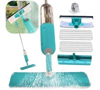 ARSUK 2-in-1 Spray Mop and Window Squeegee | Microfibre Cleaning System with Refillable Bottle | For Hardwood Floors, Tiles, Windows, and Glass Surfaces