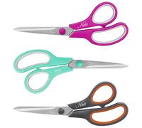 ARSUK 3-Pack All Purpose Scissors - 8.4" Ultra Sharp Stainless Steel Blades, Ergonomic Soft-Grip Handles - Heavy Duty Scissors for Household Office Teachers School Craft & Kitchen Use (Multicolor)