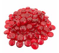 ARSUK 80 Pcs Red Pebbles - Glass Pebbles for Decoration in Fish Tanks, Aquariums, Vases, Plant Pots, Gardens, and Home Decor - Fish Tank Gravel, Stones, Beads, Nuggets, and Crystal Gemstones