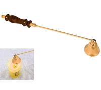 ARSUK Candle Snuffer, Candle Extinguisher Put Out Tool For Safe Extinguishing, Made of Stainless Steel Solid Brass 30x5 cm (Wooden Handle)