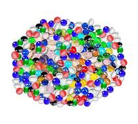 ARSUK Decorative Glass Pebbles, Stones, Beads Rounded Gems Flat Marble, Vase Filler, Artificial Fire Gemstones Crystal for Aquarium, Mosaic Tiles Vases Craft Garden Flowerpot Landscaping (180pcs, Mix)