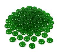 ARSUK Flat Glass Marbles Decorative Pebbles Mosaic Beads Gems Vase Fillers Floral Stones Aquarium Decor - 100 Pcs Green Pebbles (1LB)