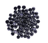 ARSUK Flat Glass Marbles Decorative Pebbles Mosaic Beads Gems Vase Fillers Floral Stones Aquarium Decor (1 LB, Black Pebbles)