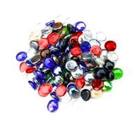 ARSUK Flat Glass Marbles Decorative Pebbles Mosaic Beads Gems Vase Fillers Floral Stones Aquarium Decor (1 LB, Mixed Pebbles)