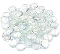 ARSUK Glass Pebbles Decorative Stones Beads Nuggets Gems Mosaic Tiles for Vases Craft Garden Bowls Fish Tank (180 pcs Clear)