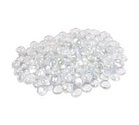 ARSUK Glass Pebbles Decorative Stones Beads Nuggets Gems Mosaic Tiles for Vases Craft Garden Bowls Fish Tank (70-80 Clear Pebbles)