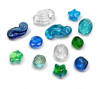 ARSUK Glass Pebbles for Vases, Vase Fillers - 230g Assorted Coloured Glass Stones, 12pcs Decorative Glass Gems, Aquarium Fish Tank Stones, Craft Pebbles, Bowl Fillers & Table Centrepiece Decor