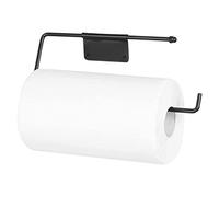 ARSUK Kitchen Paper Towel Holder Black Under Cabinet - Kitchen Roll Holder Wall Mount Design Towel Rack for Bathroom, Washroom, Home Tea Towel Storage, Stainless Steel Over The Door Hanger Organizer