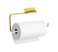ARSUK Kitchen Paper Towel Holder Brass Under Cabinet - Kitchen Roll Holder Wall Mount Design Towel Rack for Bathroom, Washroom, Home Tea Towel Storage, Stainless Steel Over The Door Hanger Organizer