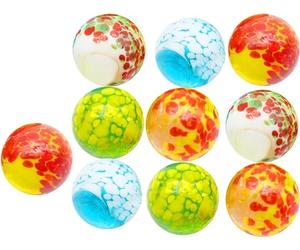ARSUK Large Glass Marbles Handmade - 10pcs (25mm) Shooter Marbles, Large Glass Marble Run Accessories, Multi-Colour Set for Sports, Indoor & Outdoor Games (Dotted)