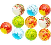 ARSUK Large Handmade Glass Marbles - 10pcs (25mm) Shooter Marbles, Marble Run Accessories, Multi-Colour Set for Sports, Indoor & Outdoor Games (10 Pcs Doted Marbles)