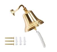 ARSUK Last Orders Bell - Home Bar Pub Bell, Wall Mounted Ship Bell, Brass Hanging Bell with Durable Rope - Nautical Service Sleigh Playhouse Ships Bell