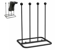 ARSUK Welly Boot Rack - Solid Iron Wellington Stand for 2 Pairs - Heavy Duty Freestanding Boot Holder for Indoor & Outdoor Use - Space Saving Storage - Black