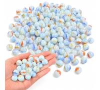 ARSUK White Glass Marbles, 170 pcs Kids Play Glass Marbles, Solid White Milky Marbles 16mm, Comes in a Bag, Protection Against Damage, Sports Toys & Outdoor Games (955g Milky Marble)
