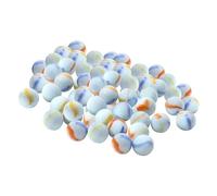 ARSUK White Glass Marbles, Milky Assorted design Glass Marbles 16mm, Comes in a Bag, Marbles for Kids, Protection Against Damage, Sports Toys & Outdoor (40pcs Milky Marble)