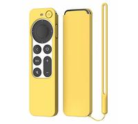 ARSUNOVO Protective Silicone Case Compatible with 2021 2022 Apple TV Siri 4K (2nd & 3nd Generation) Remote,Anti-Slipping Durable Full Protection, Shock Absorption Washable Case (Yellow)