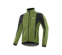 ARSUXEO Cycling Jacket Mens Waterproof Windproof Softshell Winter Thermal Breathable Bike Outerwear 15K Army Green S
