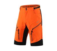 ARSUXEO Cycling Shorts Mens MTB Shorts Without Padded Cycle Mountain Bike Shorts Water Resistant 1903 Orange L