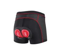 ARSUXEO Padded Cycling Shorts Men Road Bike MTB Shorts 4D Pad Underwear Liner Breathable 006K Red Size XX-Large
