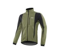 ARSUXEO Winter Warm UP Thermal Softshell Cycling Jacket Windproof Waterproof 15-k, Dark Green, XXL